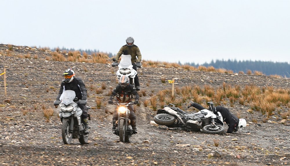 crashing at the Triumph Adventure Experience