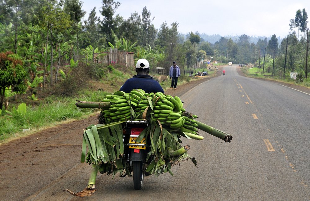 motorcycle carrying load in Kenya