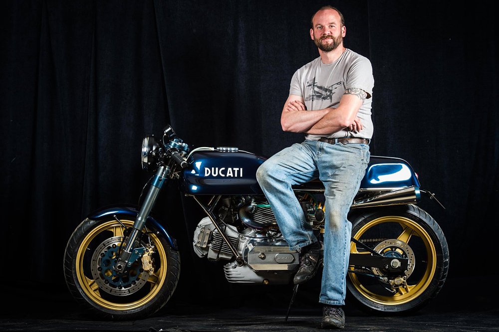 Chris Baglin and his custom Ducati