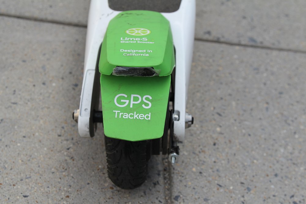 Lime electric scooter