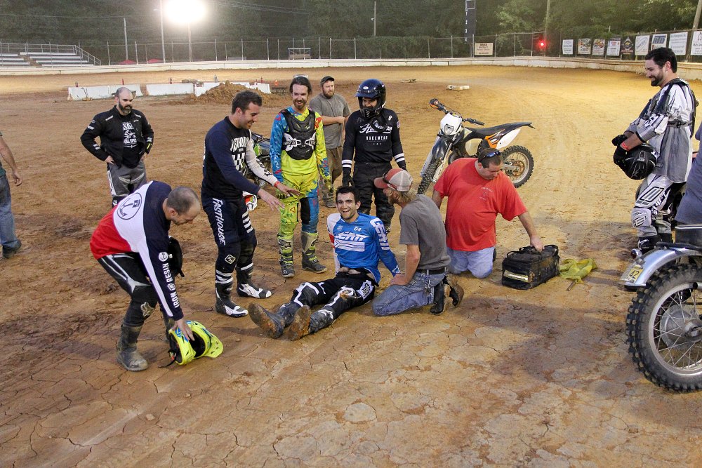 Flat track crash