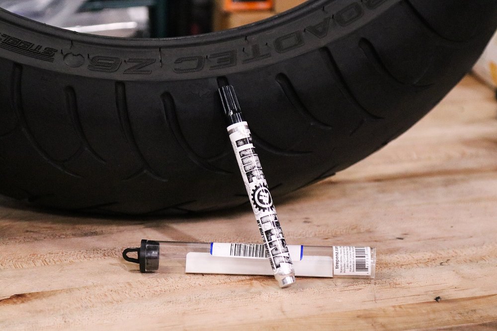 Motorcycle tire pen