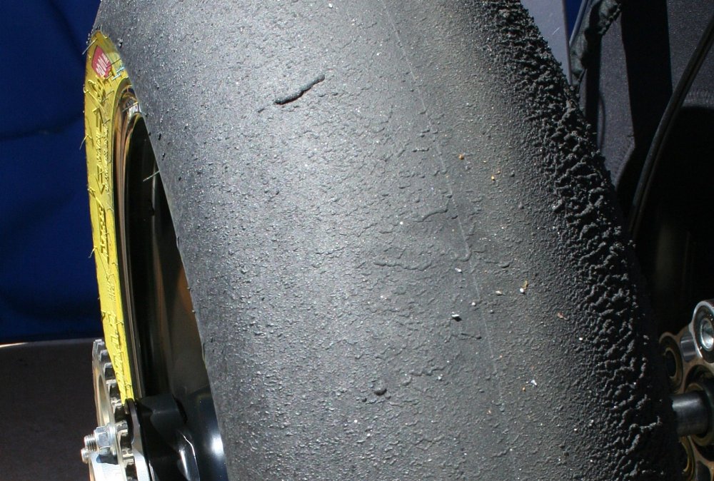 MotoAmerica race tire after qualifying