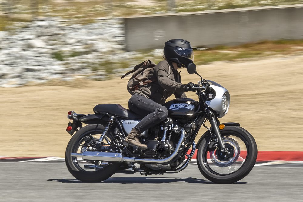 riding the W800 at Weathertech Raceway Laguna Seca