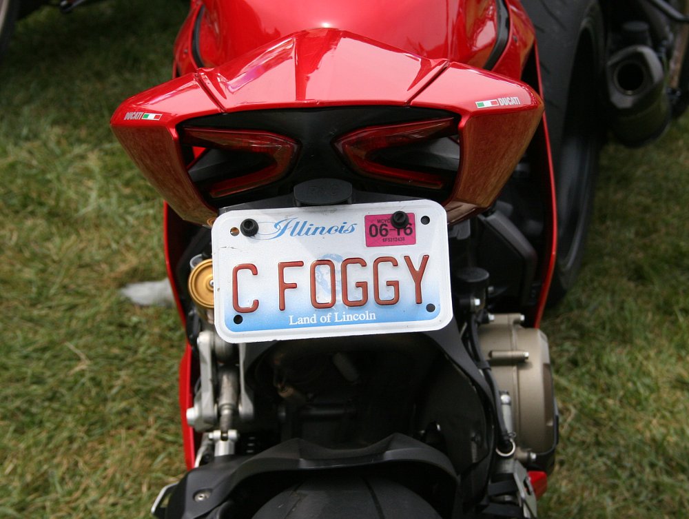 C Foggy license plate on a Ducati Panigale