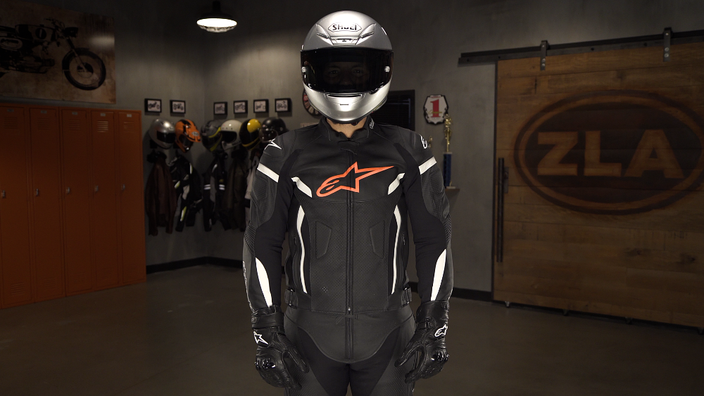 Sport leather motorcycle jacket
