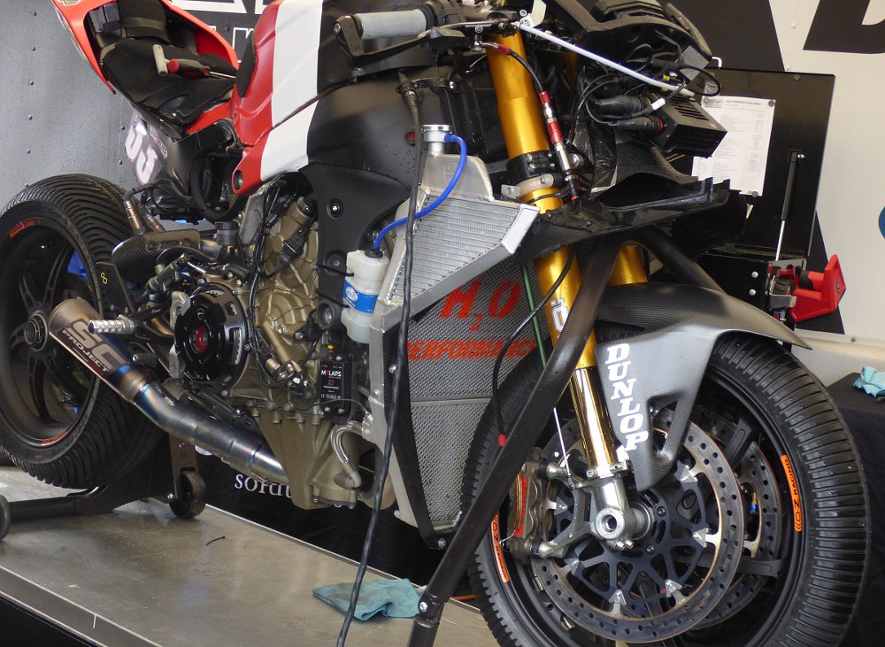 special radiator on the Ducati V4R