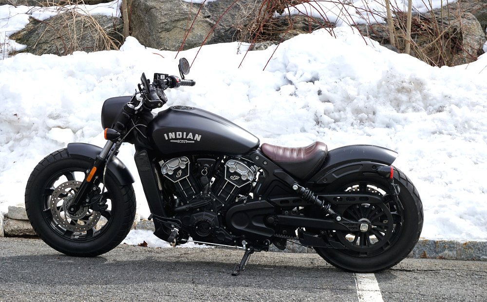 Indian Scout Bobber in winter