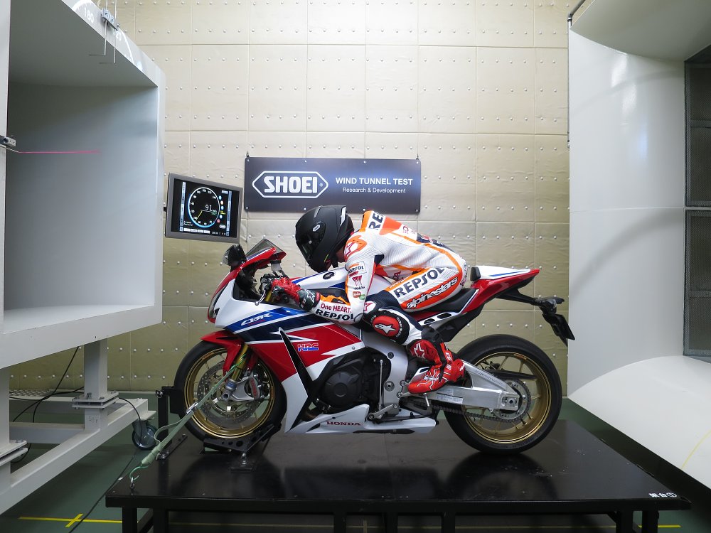 Marc Marquez Shoei Wind Tunnel Testing