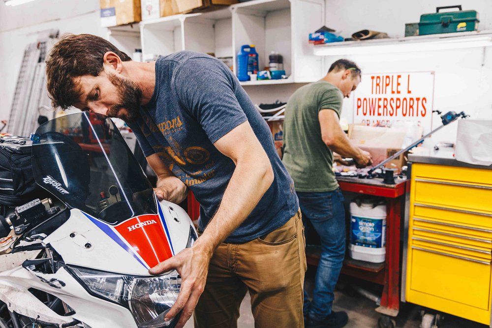 working on the CBR250R