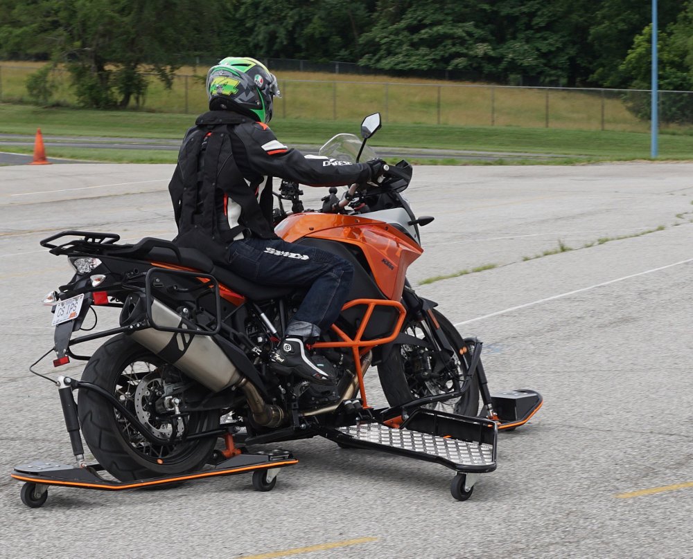 test riding the SkidBike