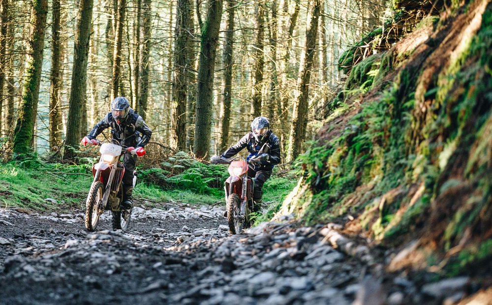 riding in the forest on the Isle of Man