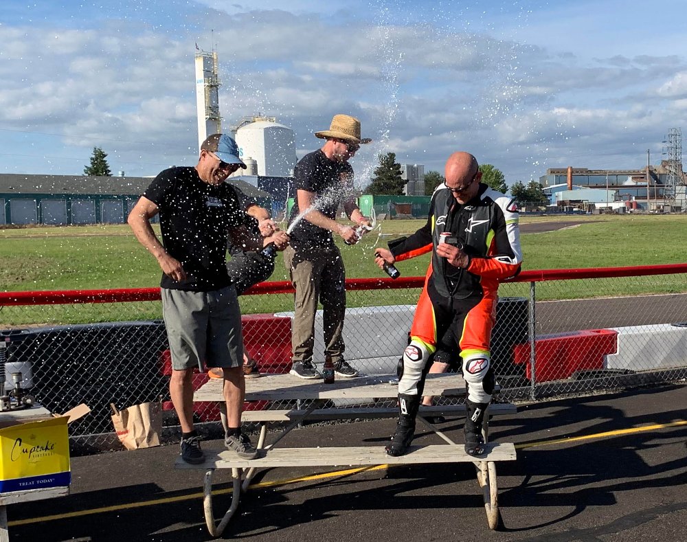 podium celebration at the Bol d'Oregon