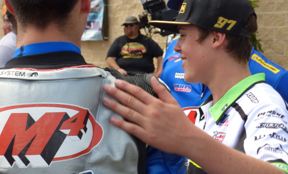 Rocco Landers congratulates Sean Dylan Kelly