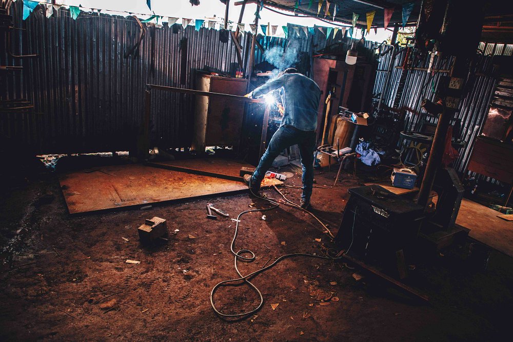 workers in Kathmandu shop