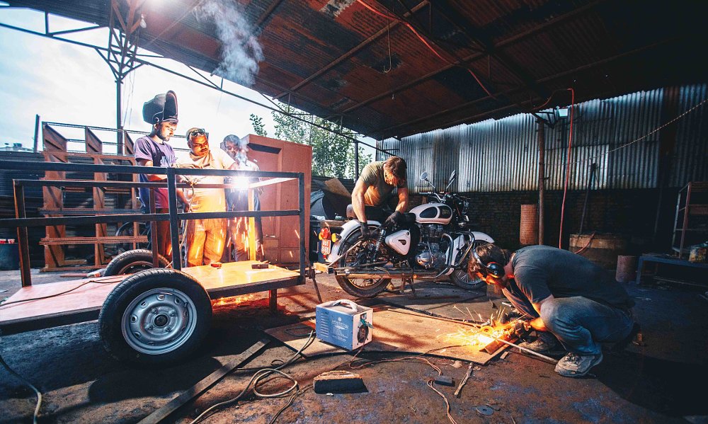 workers in Kathmandu shop