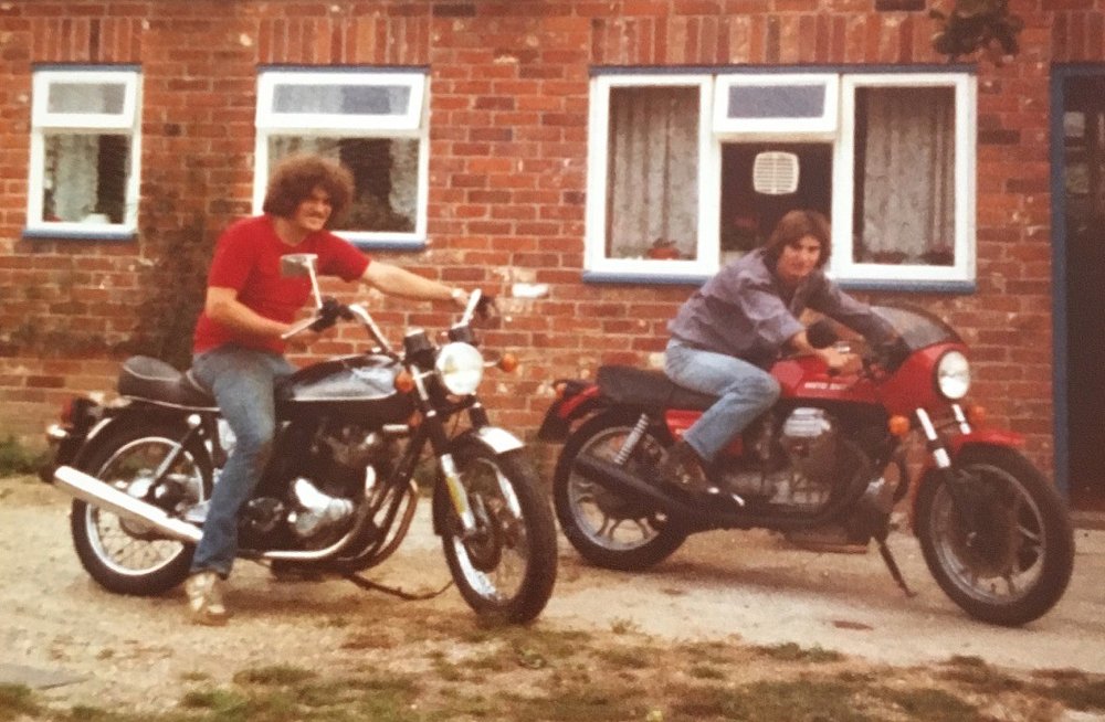 Neale and Wibbly on the Moto Guzzi and Norton