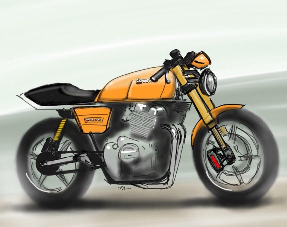 artist's rendition of the restored Laverda Mirage