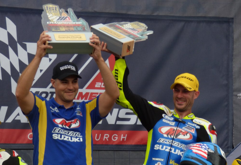 Chris Ulrich celebrates a win