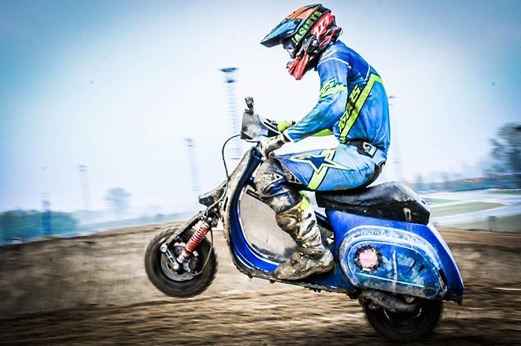 Zack on the VespaCross racer