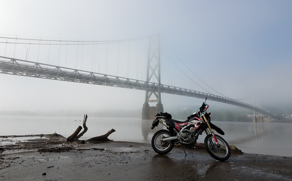 Honda CRF250L on the road to get to the trails