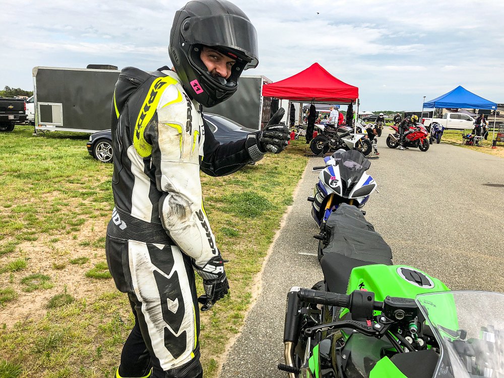 Spurgeon slides across the tarmac but escapes completely unscathed.