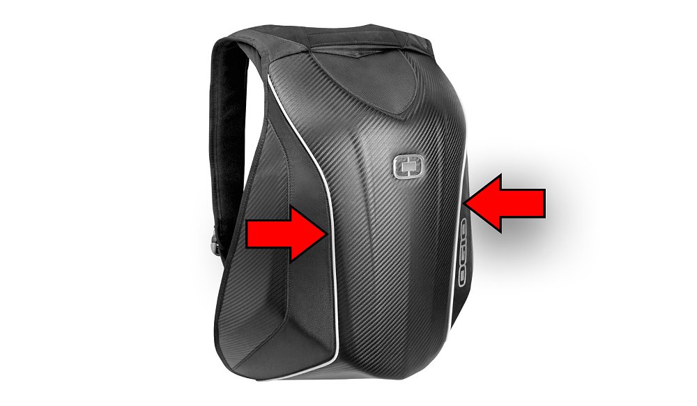 Motorcycle backpack reflectivity