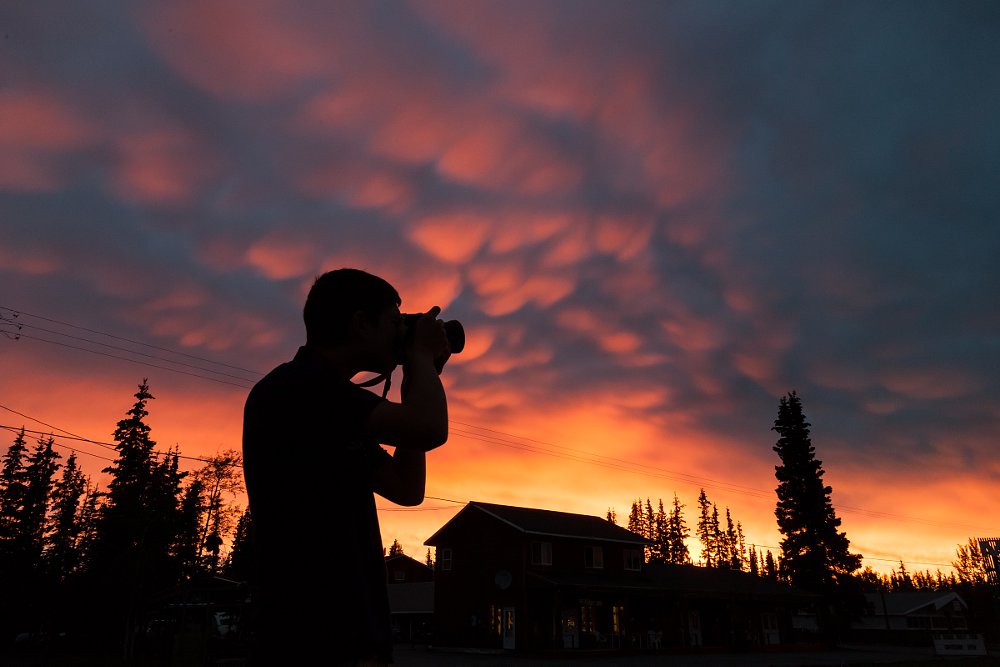 Patrick takes photos at sunset