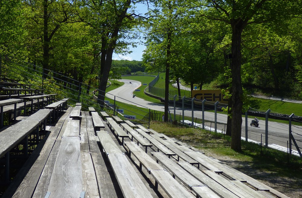 empty grandstands at Road America