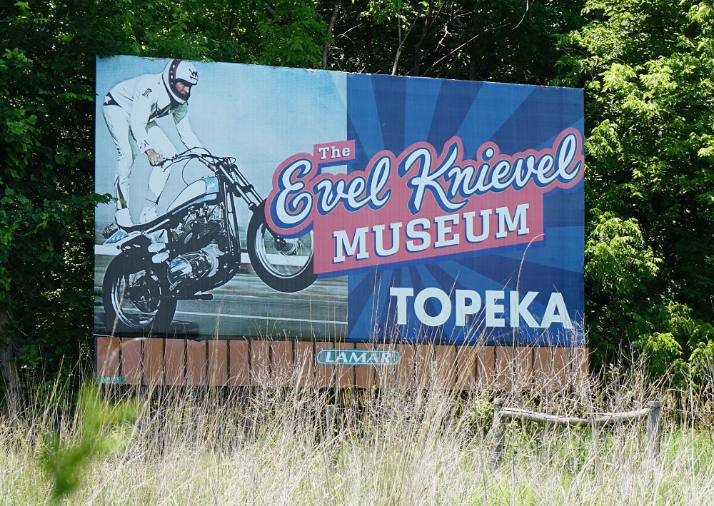 billboard for Evel Knievel Museum