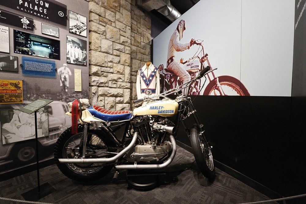 Evel Knievel stunt cycle on display in the museum