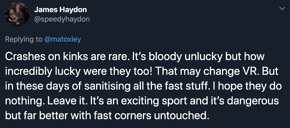James Haydon tweet MotoGP crash Austria 2020