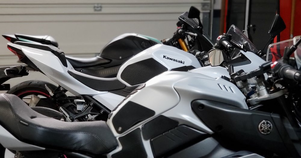 A Yamaha MT-10, Kawasaki Ninja 400 and Yamaha YZF-R3