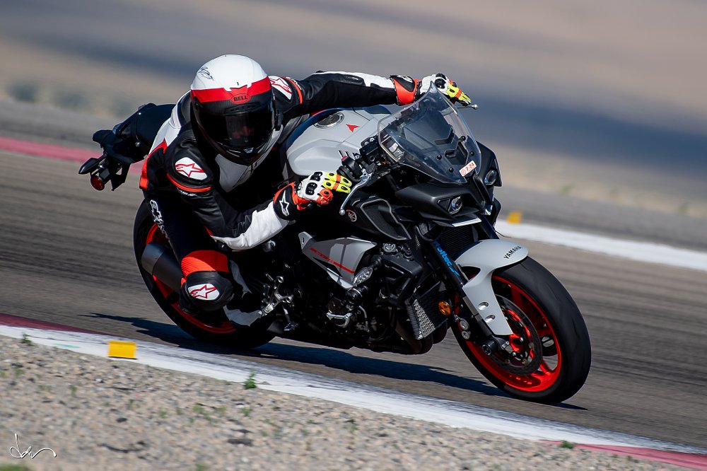 riding the Yamaha MT-10 on the track