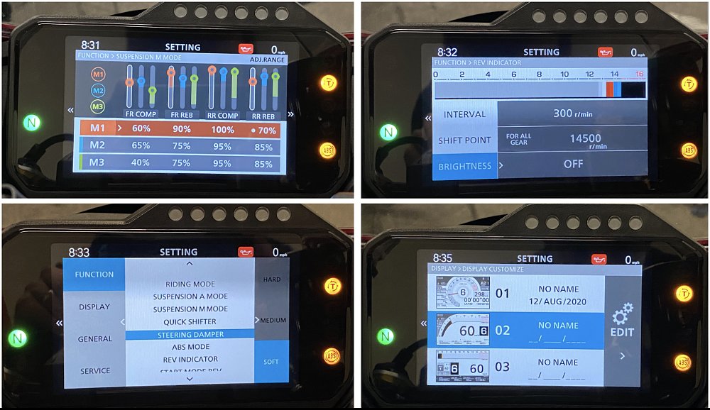Honda CBR1000RR-R dash collage