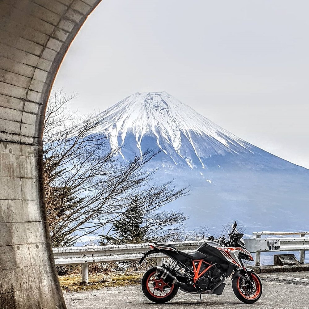 KTM in front of Mount Fuji
