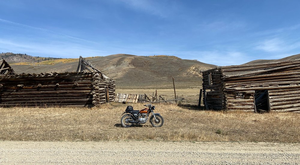 CL360 with some abandoned buildings