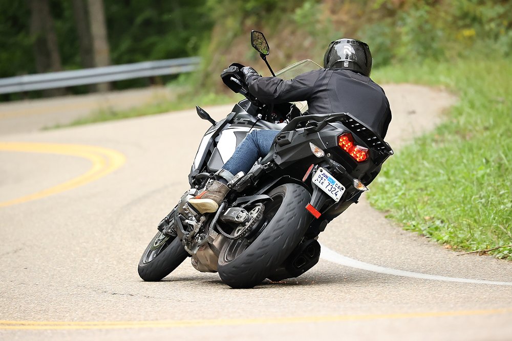 dragging the exhaust pipe in a turn