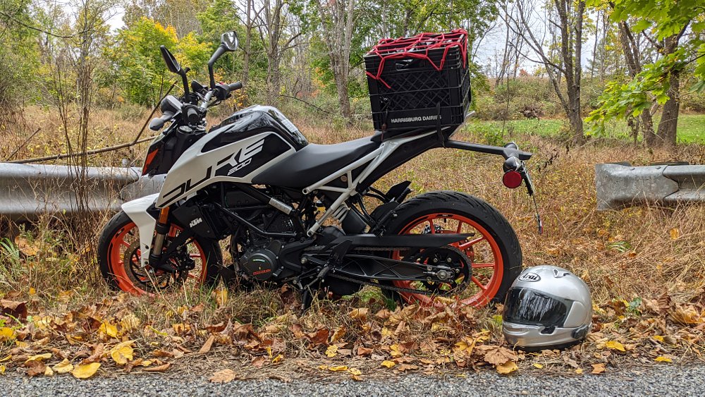 Pick up trash with motorcycle