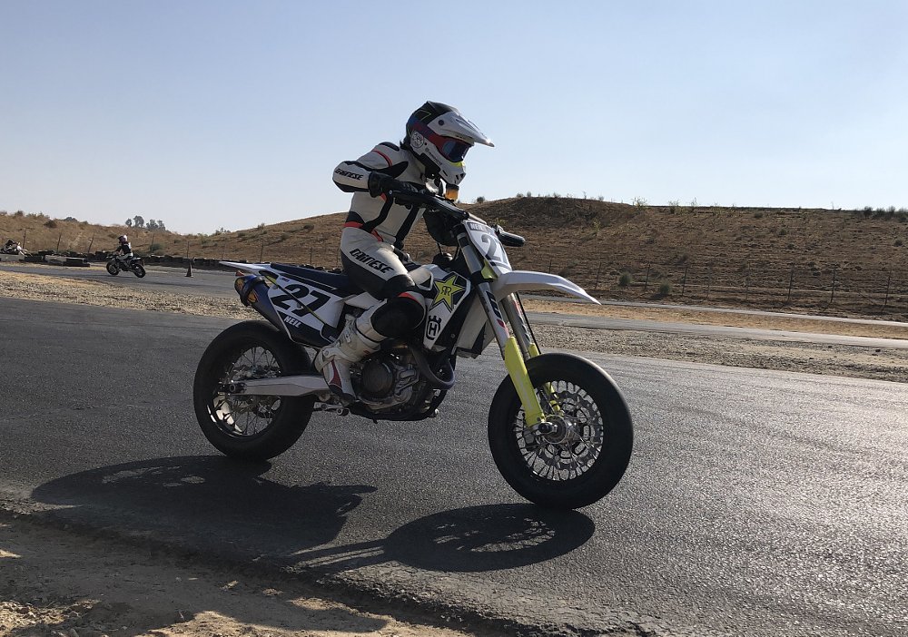 riding on the kart track