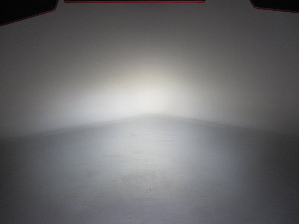 light from LED headlight and auxiliary lights