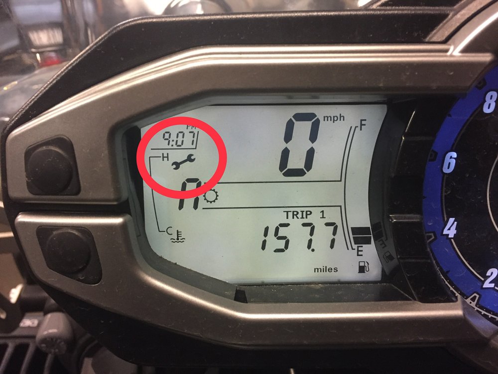 Triumph motorcycle service icon light