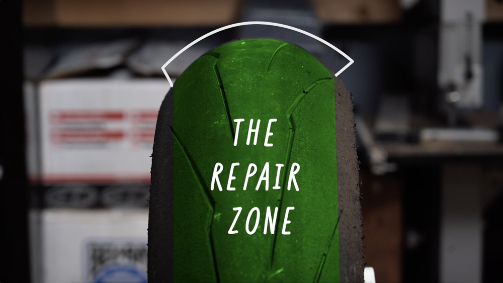 Allowable plug are motorcycle tire