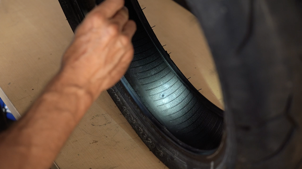 Interior tire inspection prior to repair