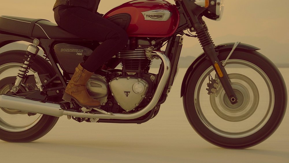 Triumph Bonneville on the Bonneville Salt Flats