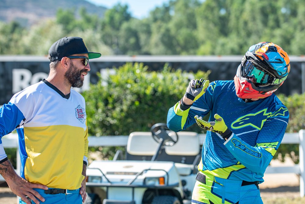 Royal Enfield Himalayan Slide School instructor talking to student