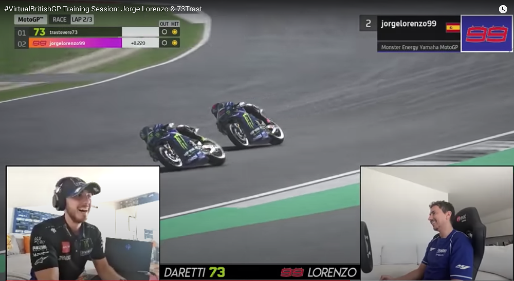 Jorge Lorenzo practicing esports motorcycle racing