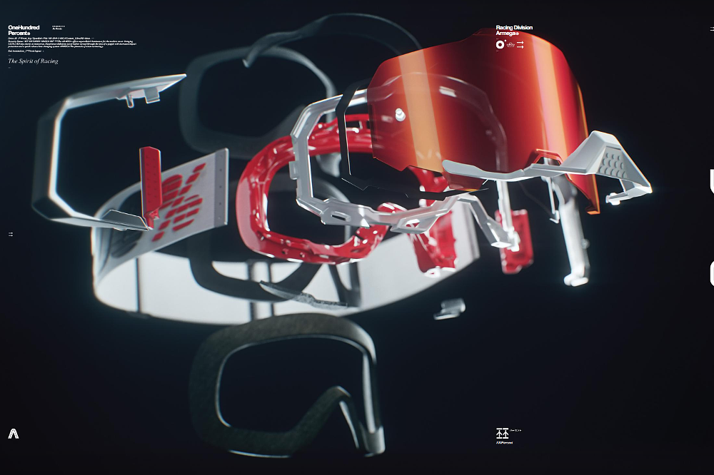 The 100% Armega Goggles provide an excellent field of vision and a secure fit.