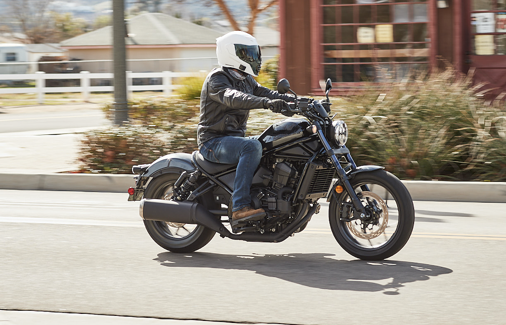 Honda Rebel 1100 riding.