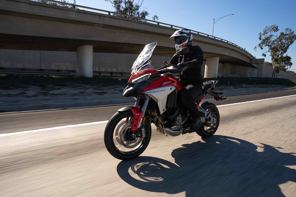 Ducati Multistrada V4 in action on the highway